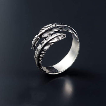 Real 925 Sterling Pretty Silver Feather Ring - Best Online Prices - The Jewellery Supermarket